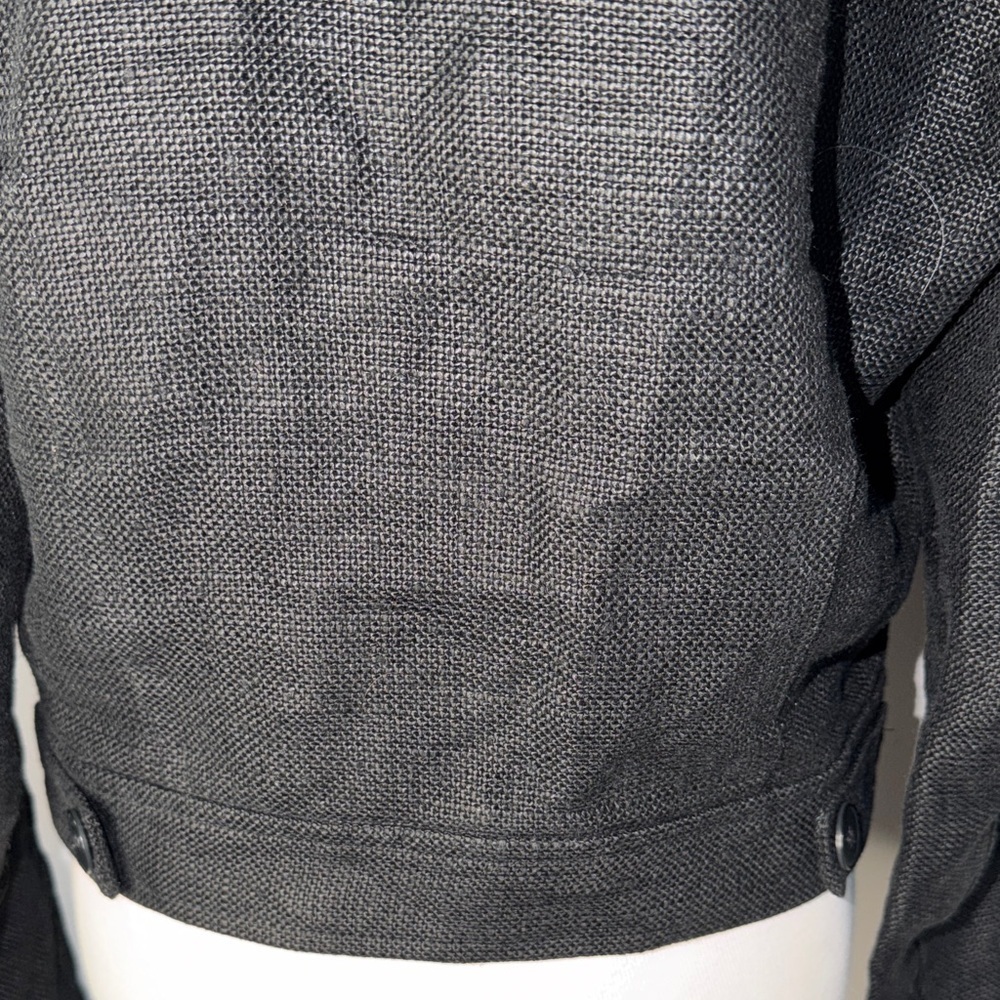 Ralph Lauren Collections Purple Label 100% Linen Black Cropped Button-Front - Picture 7 of 11